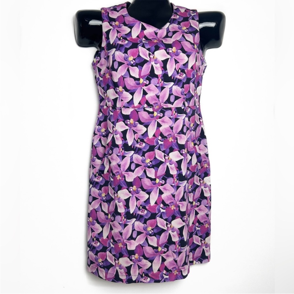 Lands' End Purple and Pink Floral Dress
